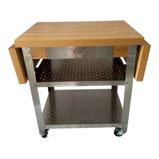 Cucina Maple Rolling Kitchen Cart New For Sale