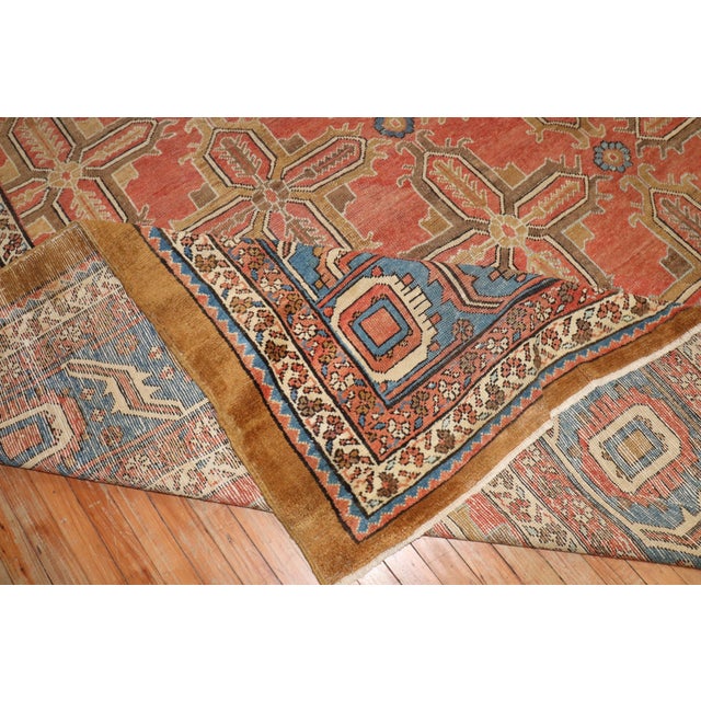 Zabihi Collection Antique Persian Bakshaish Rug - 12'4" x 14'7" For Sale - Image 9 of 12