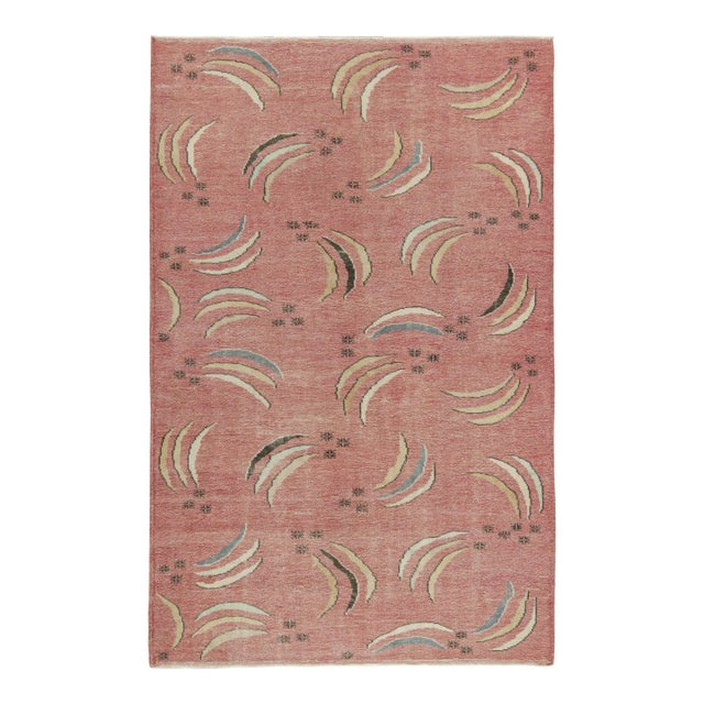 Vintage Distressed Rug in Red With Green and Beige Medallions, by Rug & Kilim For Sale