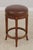 Traditional Set of 3 Stickley Cherry Leather Seat Counter Stools For Sale - Image 3 of 16