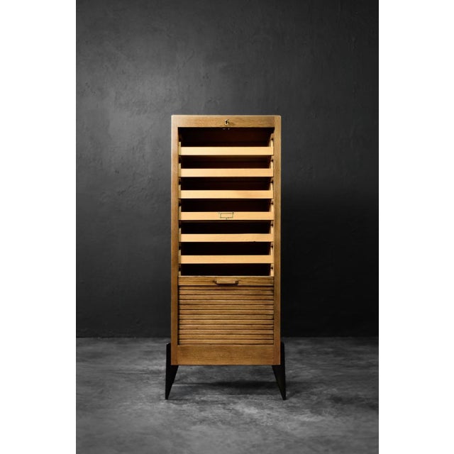 Vintage Industrial Danish Brown Oak Cabinet with Multiple Drawers, 1950s For Sale - Image 6 of 18