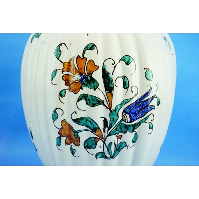 20th Century German Ribbed Ceramic Vase with Iznik Motifs by Icaro Rodi, 1920s For Sale - Image 15 of 18