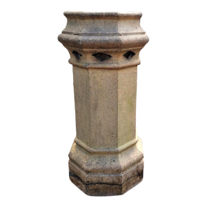 Antique Scottish Salt-Glazed Octagonal Chimney Pot, 31” Tall