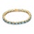 Cerulean 18k Yellow Gold 18.5ct Blue Topaz Byzantine Tennis Bracelet by VRJewels For Sale - Image 8 of 14