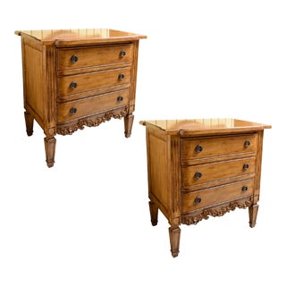 French Style Three Drawer Chests a Pair For Sale