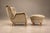 Mid-Century Modern Brazilian Modern Armchair and Ottoman in Hardwood and Taupe Chenille by Carlo Hauner, Brazil, 1950s — Lot 353 For Sale - Image 3 of 18