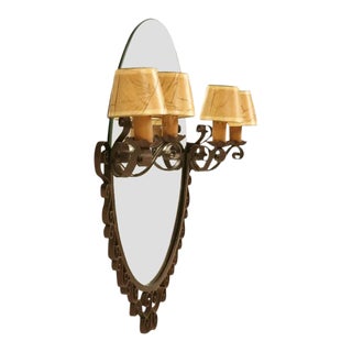 1930s French Art Deco Sconce Mirror For Sale