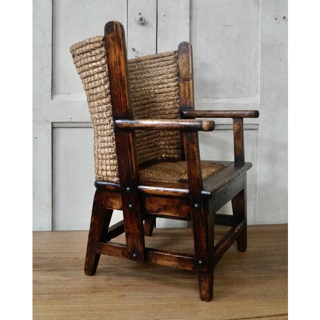 A superb Pine Child’s Orkney Chair. Born on the Orkney Island located near the northern tip of Scotland, this child’s...