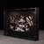 Traditional Late 20th Century Dark Wood Tea Tray With Mother-of-Pearl Bird and Floral Inlay For Sale - Image 3 of 10