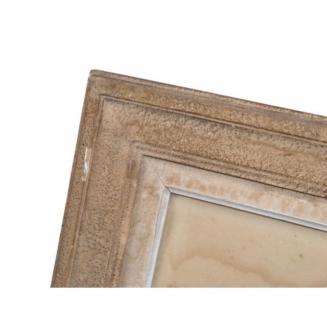 Beige Signed by Artist French Midcentury Framed Glass Oil Painting Resting Nude Woman For Sale - Image 8 of 13