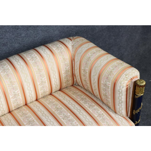 French 19th C French Louis XVI Adam Weisweiler Style Bronze Mounted Settee For Sale - Image 3 of 18