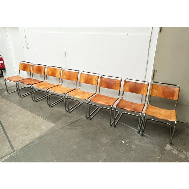 Mid-Century Modern Vintage German S33 Cantilever Leather Chairs by Mart Stam for Thonet, Set of 8 For Sale - Image 3 of 18