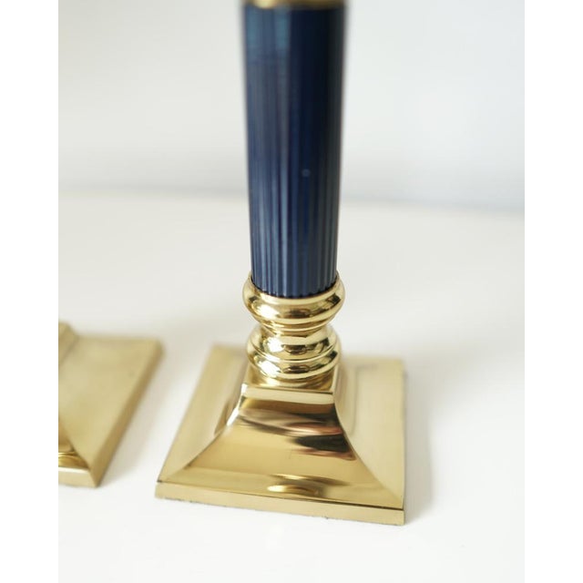 Vintage Gilded Brass Candlesticks, 1970s, Set of 2 For Sale - Image 4 of 13