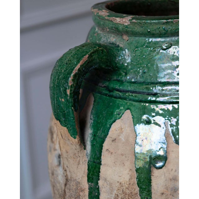 19th Century Balkan Terracotta Jar with Green Drip Glaze For Sale In Atlanta - Image 6 of 10
