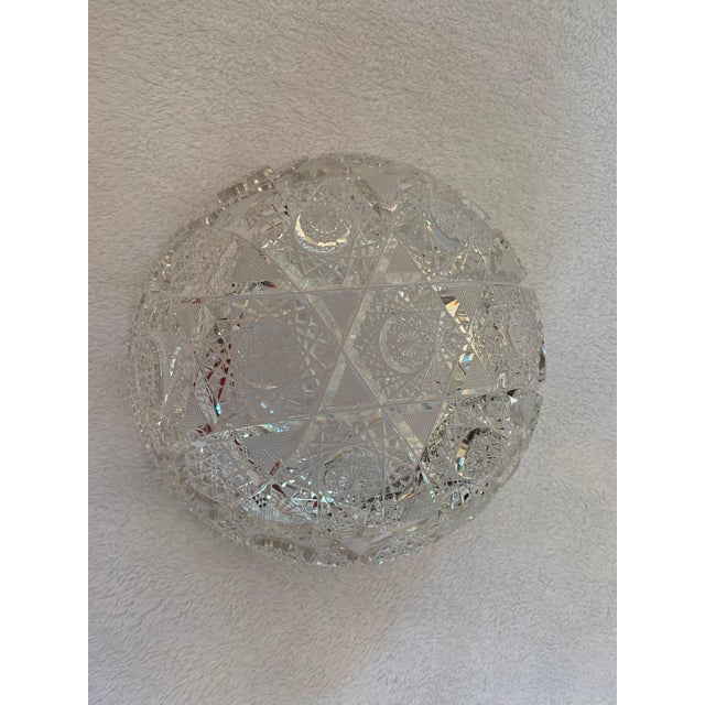 Vintage American brilliant cut glass bowl. Exquisite crystal which glimmers in the light. Stunningly beautiful.