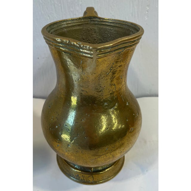 Vintage Heavy Brass Pitcher For Sale - Image 4 of 7