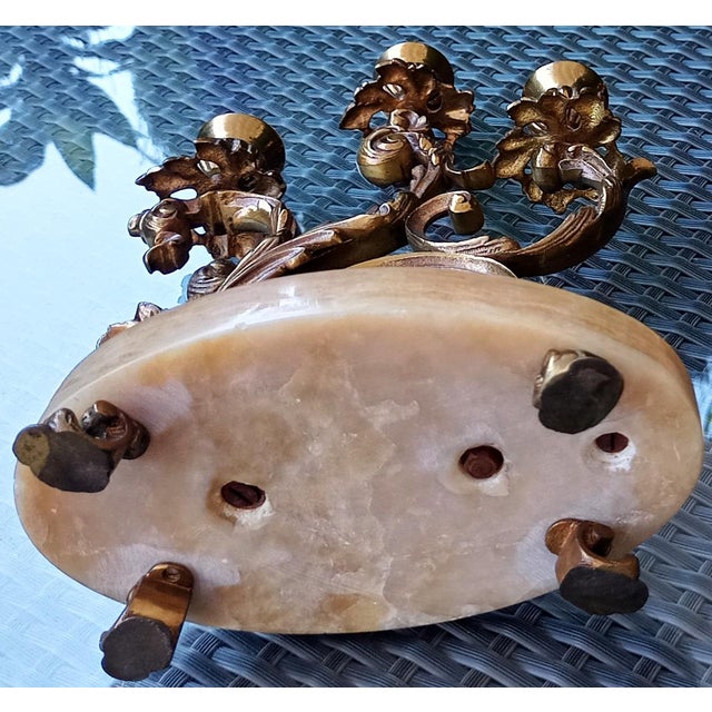 Vintage Marble and Bronze Chandeliers, 1930s, Set of 2 For Sale - Image 10 of 15