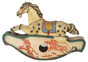 Handmade Rocking Horse in Papier-Mâché, Metal and Wood, Italy, 1840s
