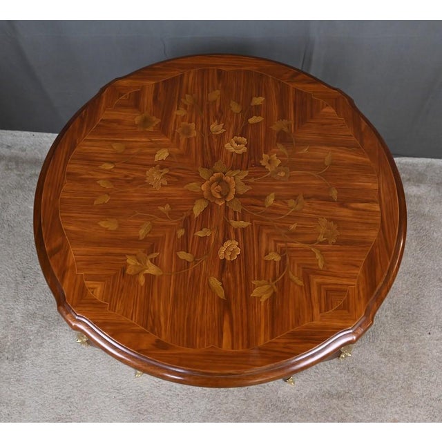 Louis XV Style Marquetry Coffee Table For Sale - Image 5 of 18