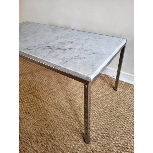 Marble and Chrome Coffee Table, 1970s For Sale - Image 4 of 6
