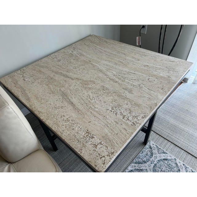 Contemporary Hammary East Park Square Travertine Coffee Table For Sale - Image 3 of 4