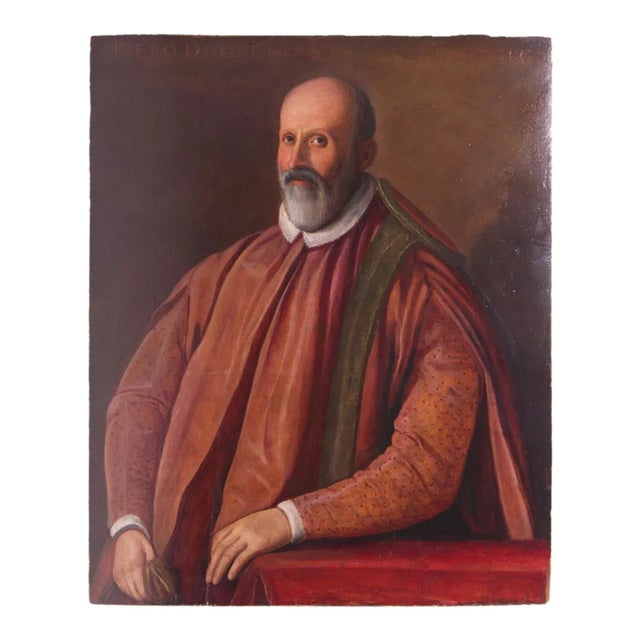 Florentine Senator Carlo Strozzi Portrait Painting For Sale - Image 5 of 5
