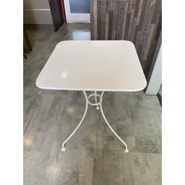 Square White Garden Table in Metal, 1950s For Sale - Image 15 of 18