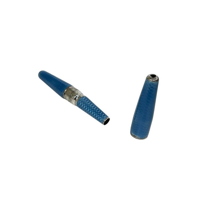 Art Deco German Silver Enamel and Guilloche Cigarette Holder, 1910 For Sale - Image 6 of 12