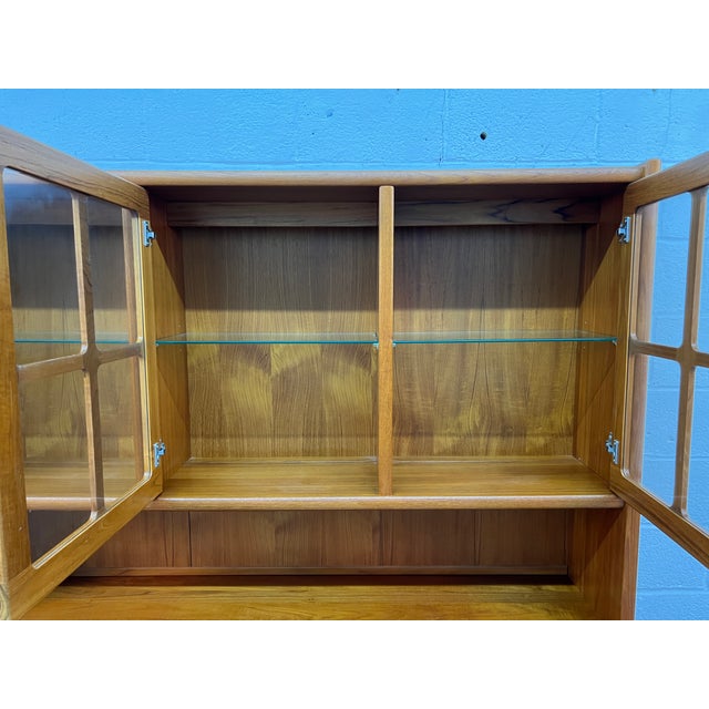 Mid-Century Danish Teak China Hutch and Credenza For Sale - Image 10 of 16