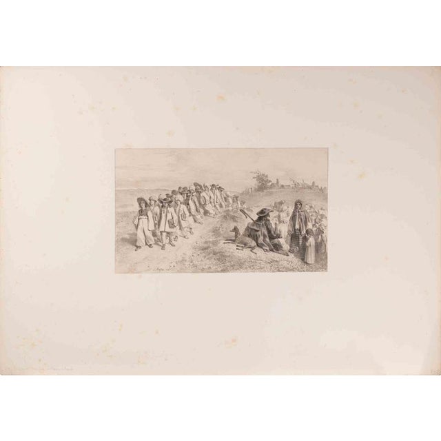 Auguste Raffet, Kyrgyz-Tatar Children at School, 1800s, Lithograph For Sale - Image 3 of 3