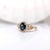 Blue Blue Sapphire Engagement Ring With Natural Diamond Halo: Solid 14k Gold, Size 6.75 For Sale - Image 8 of 10