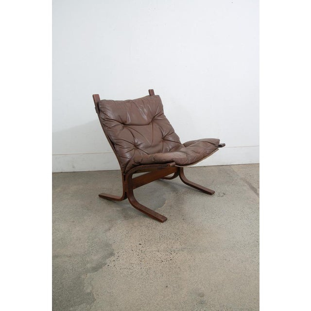 Brown 1960s Mid Century Danish Modern Lounge Chair Brown Leather Attributed to Ingmar Relling For Westnofa For Sale - Image 8 of 9