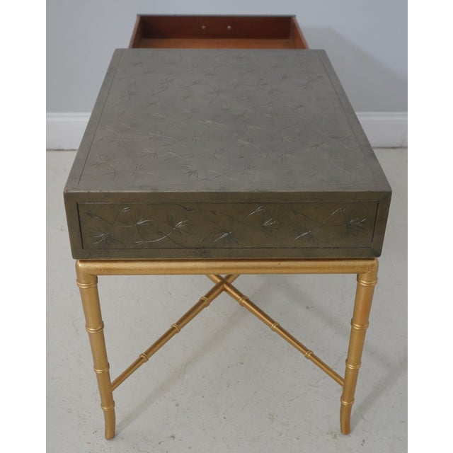 Gold Kittinger Mid-Century Modern Faux Bamboo Side Table For Sale - Image 8 of 18