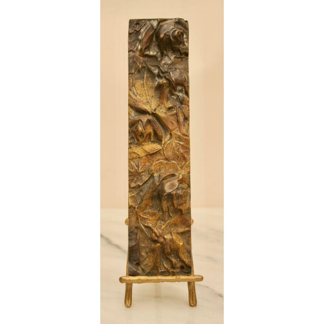Bronze Abstract on Brass Faux Bamboo Easel Chairish