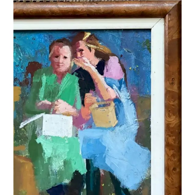 Mid 20th Century American Oil Painting - The Secret - Signed For Sale - Image 5 of 8