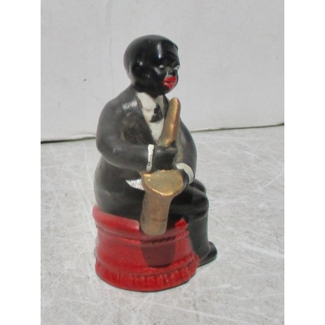 Vintage Japanese Porcelain Black Jazz Musician For Sale - Image 4 of 7