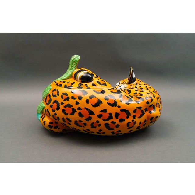 Late 20th Century Lynn Chase Jaguar Jungle Porcelain Covered Tureen, Signed For Sale - Image 9 of 11