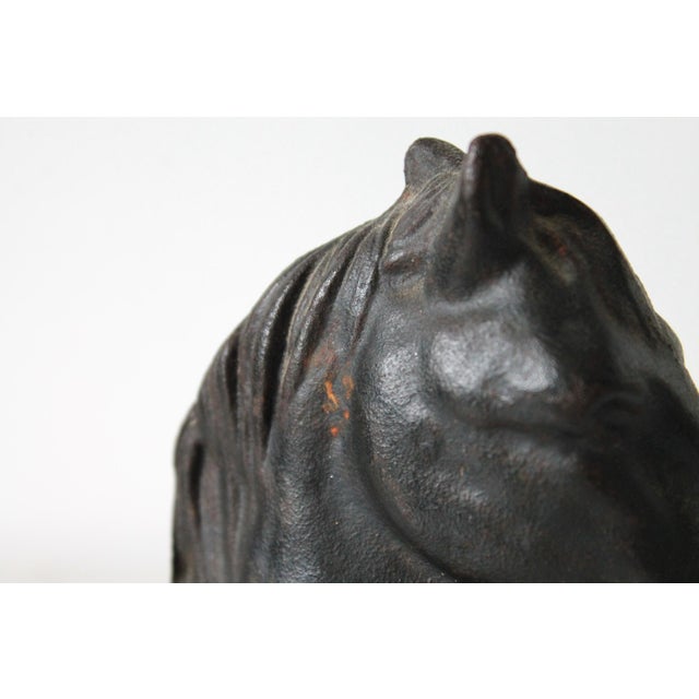 Cast Iron Sculpted Horse Head Hitching Post Topper For Sale - Image 11 of 11