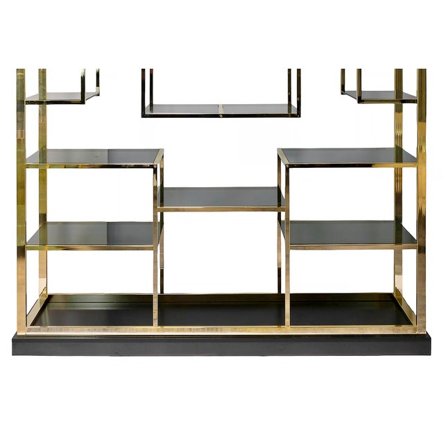 Vintage Brass and Black Lacquered Wood Sideboard by Kim Moltzer, 1970s For Sale - Image 4 of 10