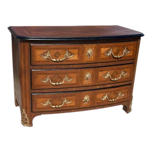 French 18th Century Style Chest, Signed Label Chinoiserie Hardware