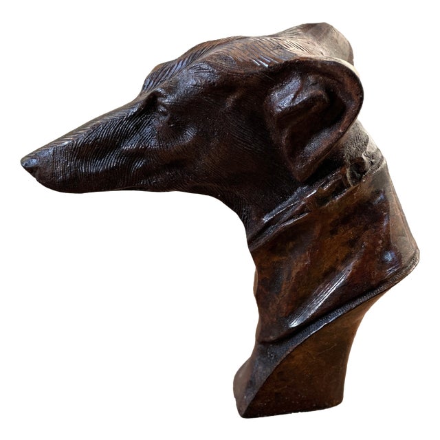 Cast Iron Bust of a Greyhound, 1920s-1940s For Sale