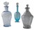 Vintage Blue and Clear Murano Glass Decanters with Stoppers, 1950s, Set of 3 For Sale