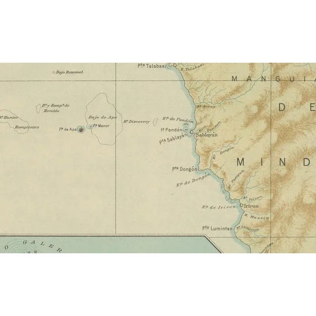 Late 19th Century Map of the Island of Mindoro, 1899 For Sale - Image 5 of 9