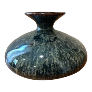 Vintage Art Studio Artist Signed Pottery Wheel Thrown Glazed Vase
