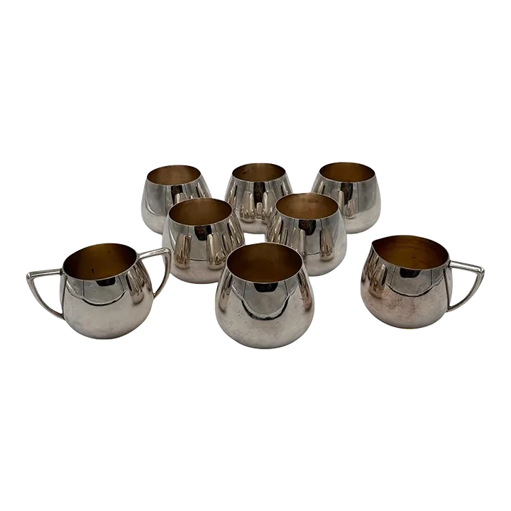 Vintage Wm Rogers Silver Plate Jefferson Cups and Beverage Service