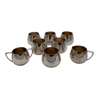 Vintage Wm Rogers Silver Plate Jefferson Cups and Beverage Service- 8 Pieces For Sale
