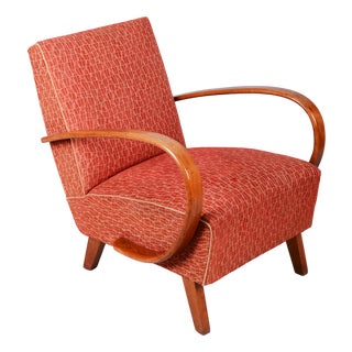 Czech Art Deco Armchair in Beech attributed to J. Halabala for Up Zavody, 1920 For Sale