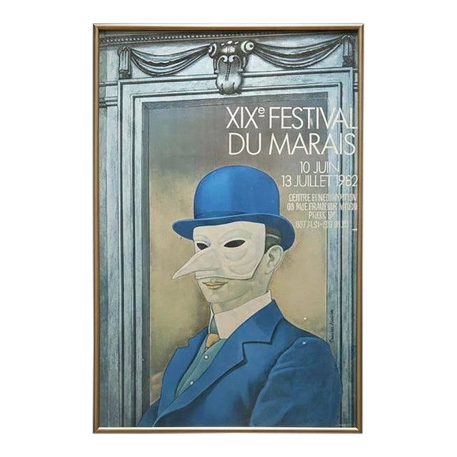 Vintage 1982 Paris Festival Du Marais Poster by Stanislas Bouvier For Sale