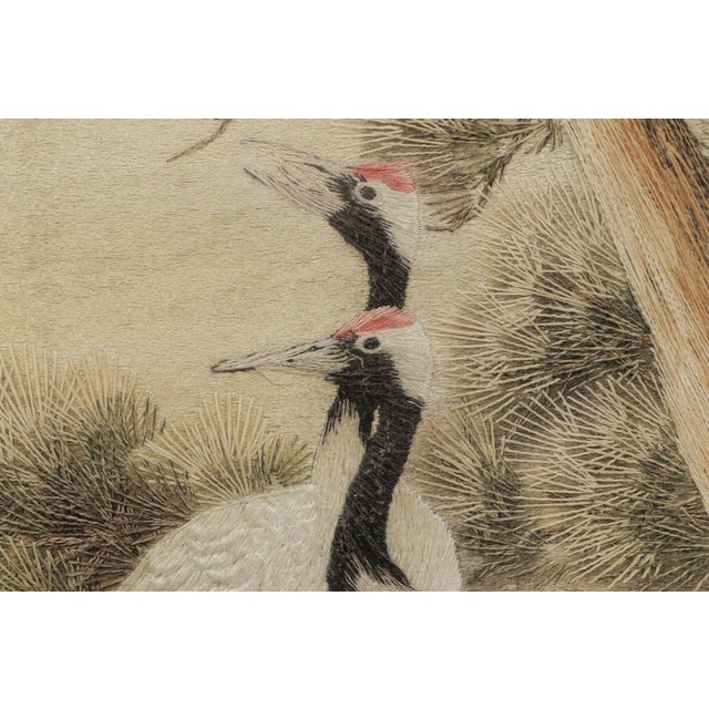 Late 18th Century Antique Japanese Tapestry With Cranes in Natural Landscape - Rug & Kilim For Sale - Image 5 of 7