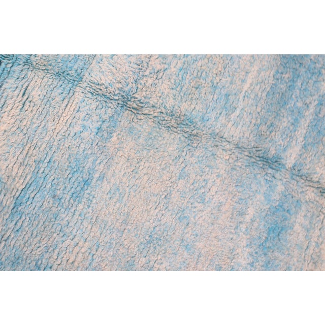 Vintage Sky Blue Moroccan Square Rug - 7' x 8'3" For Sale - Image 9 of 12